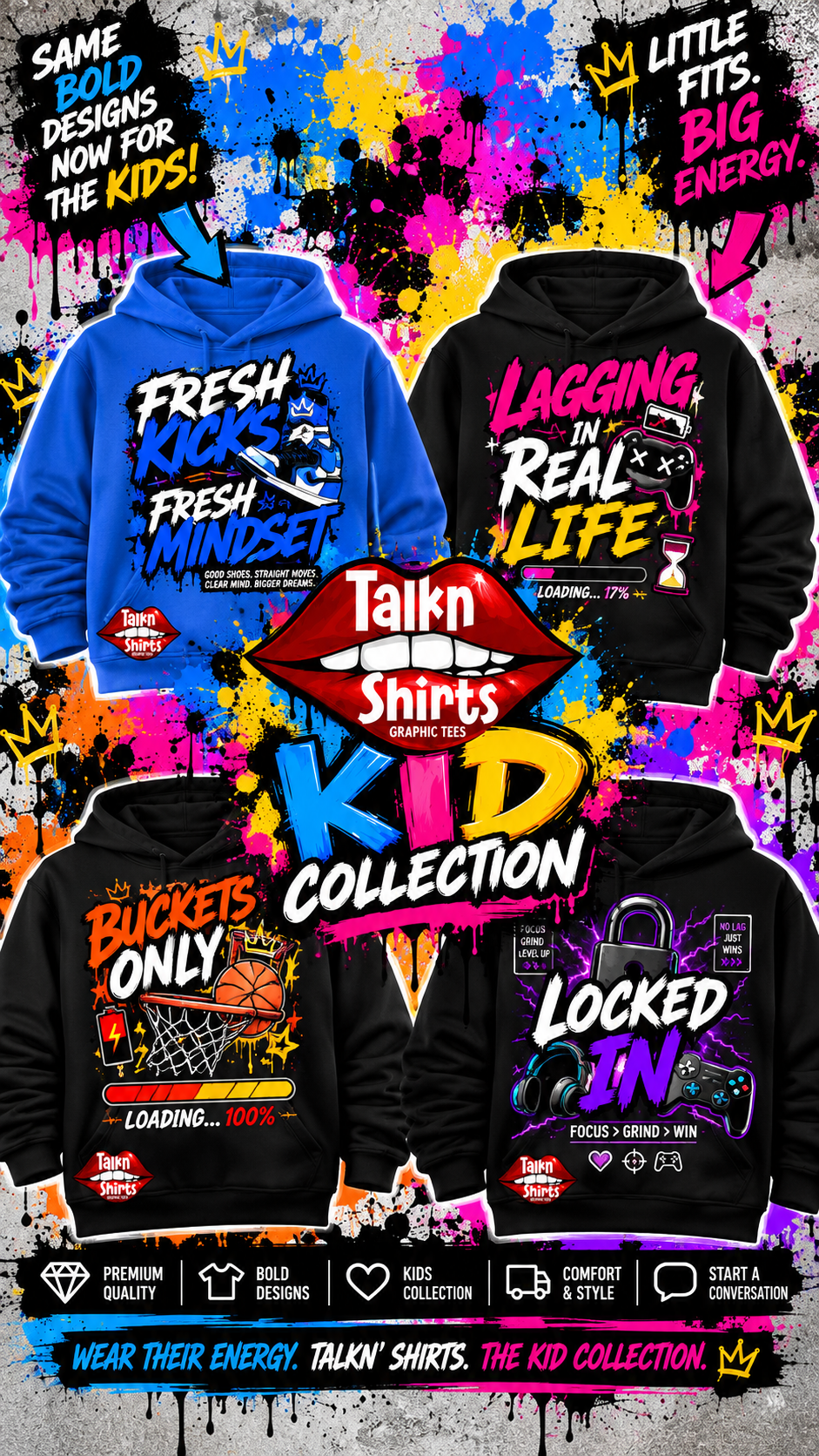 Fresh Kicks Fresh Mindset — Kids Hoodie